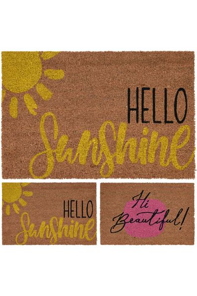 Koopman Entrance Rug Made of Fibers, Motivational Message, Modern Design