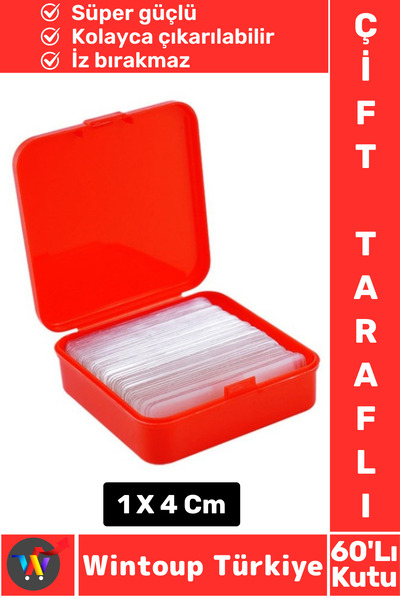 Wintoup İz Bırakmaz Dayanıklı Pratik Tablo Çerçeve Küçük Obje Çift Taraflı Na...