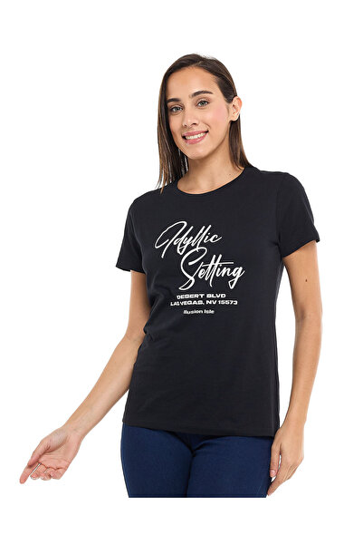 R&B Black LADIES BASIC GRAPHIC TEE 8-18