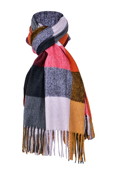DACSHOP Unisex cashmere scarf P 2, Dacali, grey/orange