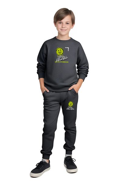panios kids 3-Piece Zero Collar Printed Detail Boy's Tracksuit Set