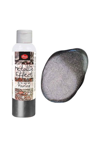 Viva Decor Pouring medium, metallic effect, VIVA DECOR, 120ml Metal grey