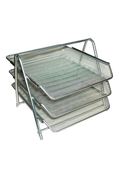 Roco 3-Tier Mesh Letter Tray Silver