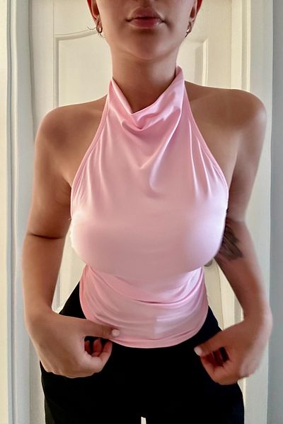 World Fashion Trends Μπλούζα με γιακά Halter με ανοιχτή πλάτη