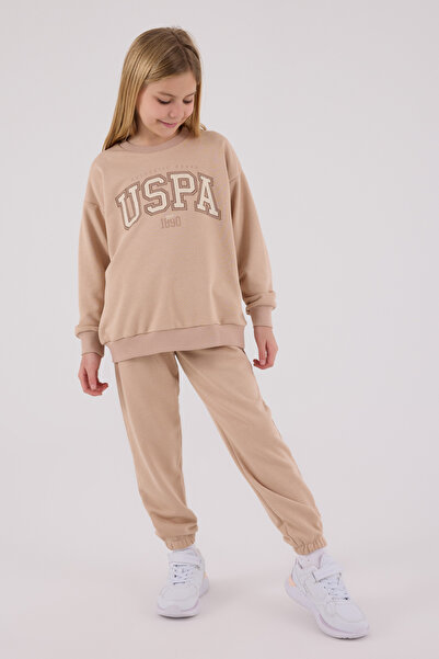 U.S. Polo Assn. Lisanslı Kız Çocuk Alt Üst 2 Parça Eşofman Takımı