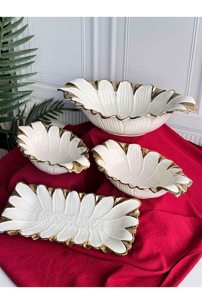 ROSSEV Flora Gold Service Presentation Set 4 Pieces