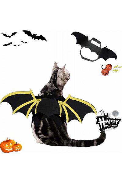 DAZZTIME Pet Halloween Costume, felt, black/yellow, 50 x 18 cm