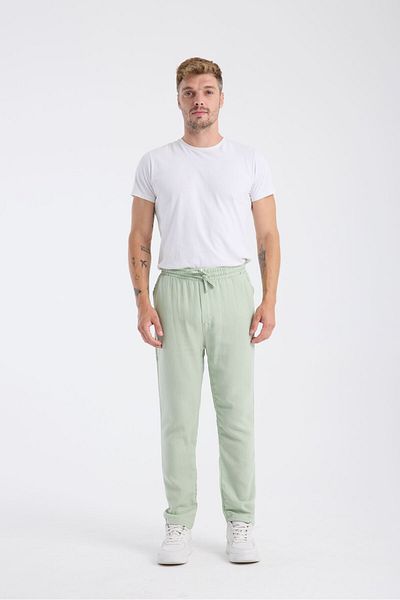 KAPHONE Men's Rekaxed Fit Comfortable Fit Muslin Trousers