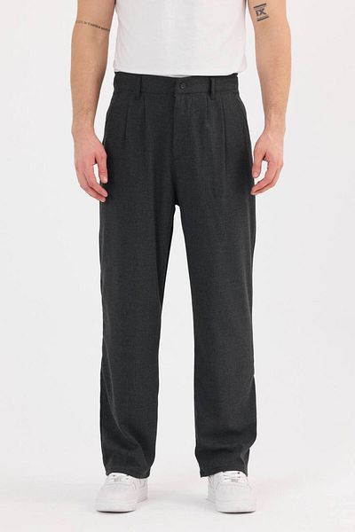 Brood Men's Pleated Baggy Old Money Fabric Trousers