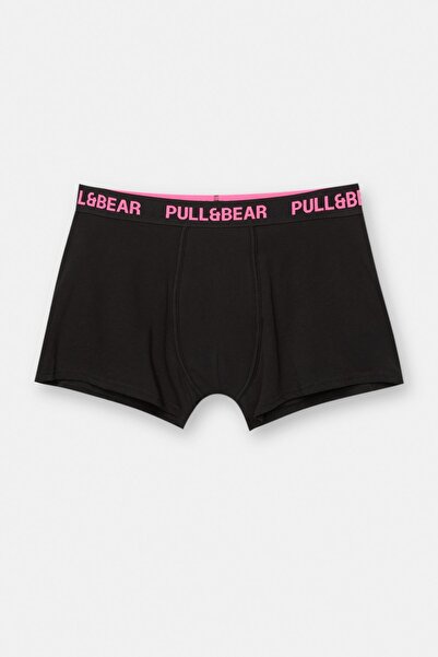 Pull & Bear 3'lü flüor belli siyah boxer paketi