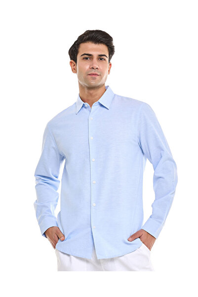 R&B قميص MCF-LS-أزرق سماوي-S-XXL