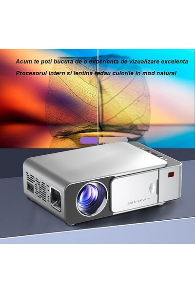 WowStep Videoproiector, Android, Bluetooth, 3000 Lumeni, HD, LED, HDMI, VGA, AV, USB, Mirroring Android/IOS