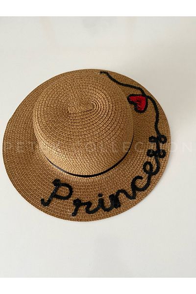 Petek Collection Straw Beach Children's Hat with "Princess" (1-9 Years)