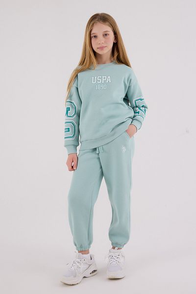 U.S. Polo Assn. Licensed Girls' Top and Bottom 2 Piece Tracksuit Set