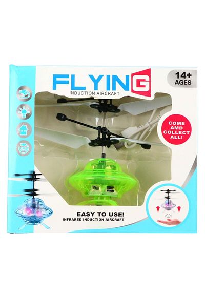 dalimag Mini Toy Helicopter, UFO Model, Hand-Controlled, Green, by
