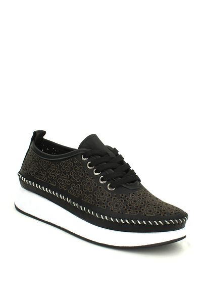Deripabuc Genuine Leather Black Women's Leather Casual Shoes Trc-9902