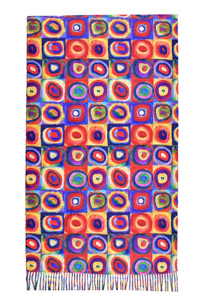 DACSHOP Painted scarf type 1, Dacali, cashmere, 14 red/blue