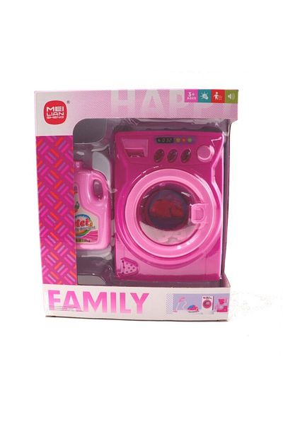 dalimag Toy Washing Machine with Battery, Plastic, White/Pink, 14 cm,