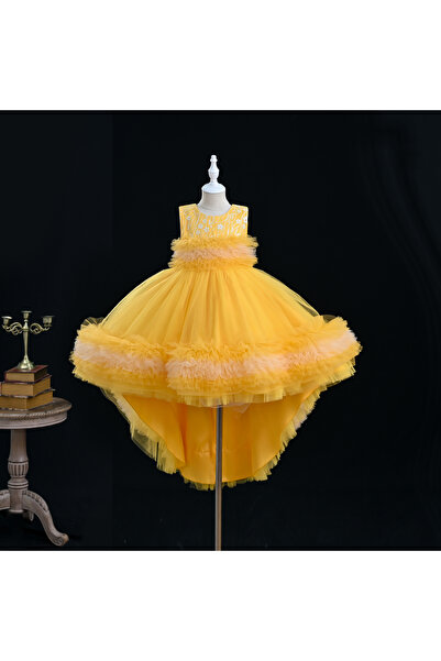 ddaniela فستان ماورا الأصفر للحفلات من مجموعة دي دانييلا المميزة