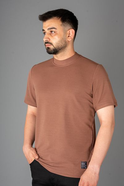 ZEKİ ÖZER Ανδρικό μαλακό μπλουζάκι Zeki Özer Dusty Rose Half-Neck