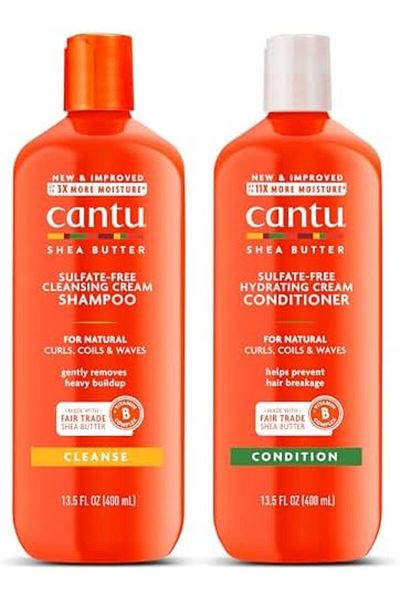 Cantu شامبو وبلسم بزبدة الشيا للشعر الطبيعي، 13.5 أونصة سائلة (عبوة من قطعتين)