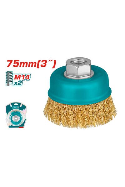 TOTAL Total Tac31031 3" Yellow Wire Cup Brush