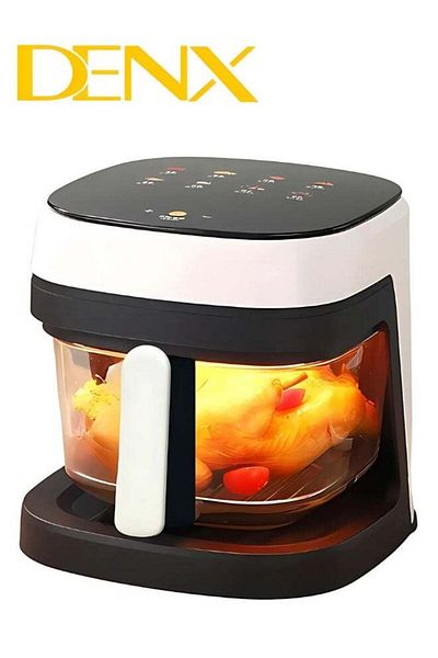 Primo Plus Denx Air Fryer for Healthy Frying, Grilling, Baking, Roasting, 6L Capacity, 2400W Power, White/Black