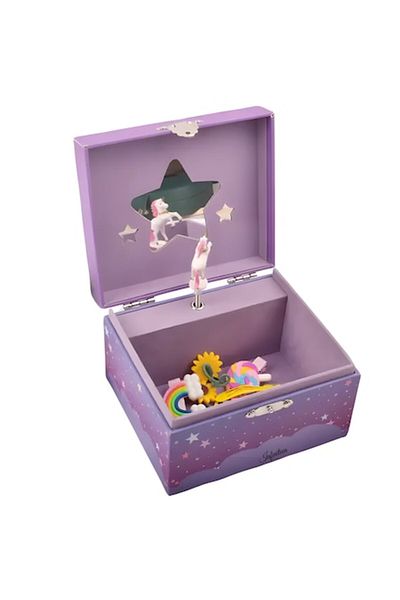 Infiniteea Musical Jewelry Box for Children Infiniteea™, Unicorn, Mirror, Storage Space for Girls, Rectangula