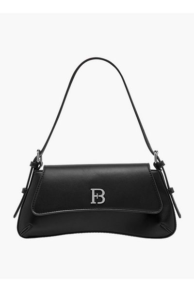 Flora Bella by Shoexpress Metal Accent Shoulder Bag with Flap Button Closure