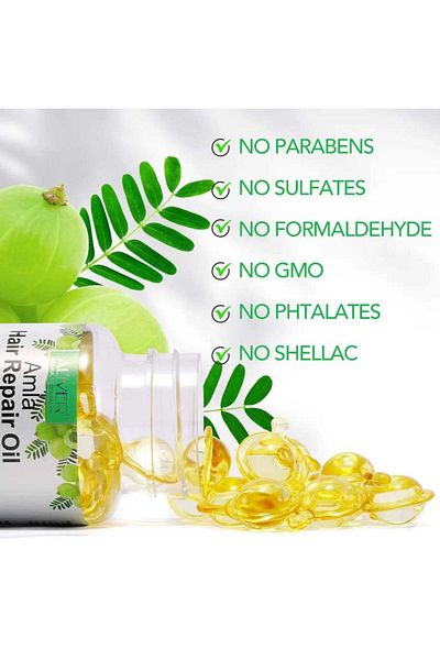 ALİVER Capsule profesionale pentru tratament păr deteriorat cu ulei de Amla, keratină și multivitamine, 40 buc.