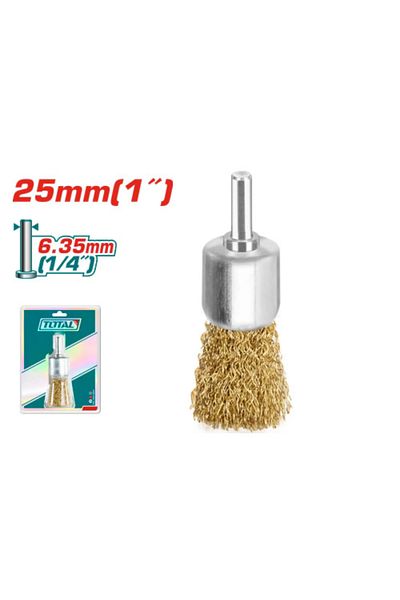 TOTAL Total Tac37011 1" Yellow Wire Finger Drill Brush