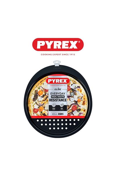 Pyrex Glide Non-Stick Pizza Pan 31cm – PFAS-Free Round Tray for Crispy, Evenly Baked Pizzas