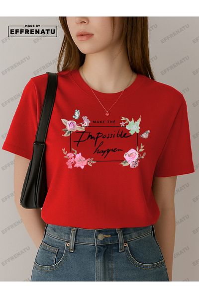 EFFRENATU Plus Size Floral Print T-Shirt for Women, in Distinctive Colors
