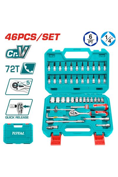 TOTAL Total 1/4" 46pcs/set Plastic Bag Pill Set Tht141462