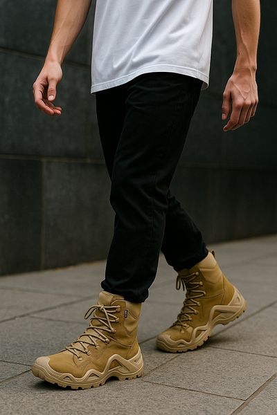 URBANMOTION Men's Waterproof Military Boots – Tactical Outdoor High Ankle Anti-Slip Sole Boots
