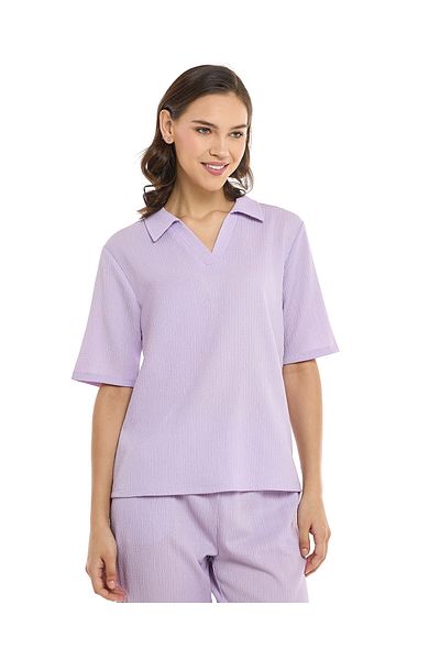 R&B WB TXTRD COLLAR TOP 8-18