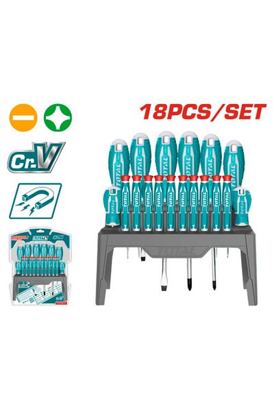 TOTAL Total 18pcs/set Screwdriver Set on Stand Tht250618