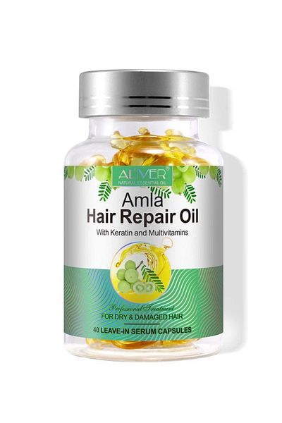 ALİVER Capsule profesionale pentru tratament păr deteriorat cu ulei de Amla, keratină și multivitamine, 40 buc.