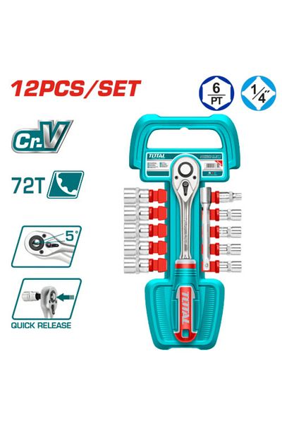 TOTAL Total 1/4" 12pcs/set Automatic Hand Pill Set Tht14114126