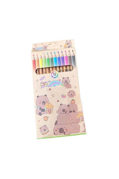 huitich 12-Color Eco-Friendly Colored Pencil Set for Kids Cartoon Animal Design
