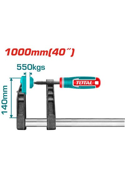 TOTAL Total 1000mm Rubber Hand Clamp THT1321401