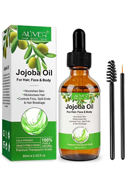 ALİVER Ulei de jojoba premium 100% pentru păr, barbă, piele, unghii și cuticu...