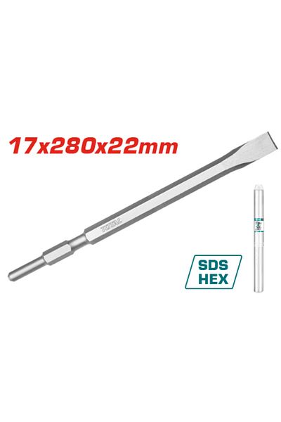TOTAL Total Tac153172 17x280x22mm Hex Wide Demolition Chisel