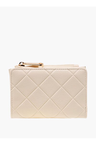 Celeste Quilted Bi-Fold Wallet with Zip Closure - W 12.5 x H 8.5 x D 2 cm