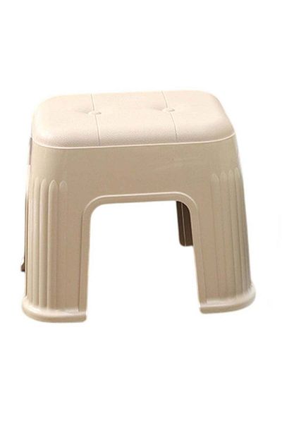 huitich Light Khaki Plastic Shoe Stool – 24×25×20 cm