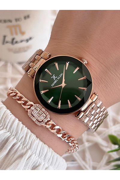 Daniel Klein Steel Cord 3 Atm Water Resistant Special Design Women Wrist Watch+Bracelet Vs.Blkt.0487