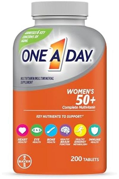 One A Day الفيتامينات المتعددة للنساء فوق سن الخمسين، ميزة صحية، مكمل غذائي يحتوي على فيتامينات أ، ج، هـ، ب1، ب2، ب