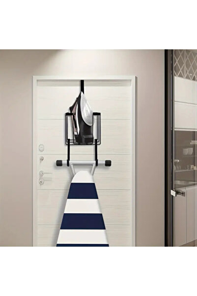 Genel Markalar Kapı Arkası Ütülük Ve Ütü Masası Askısı Ütü Düzenleyici Raf - Siyah