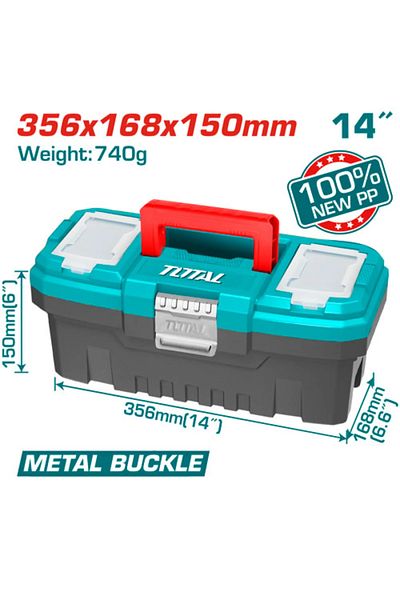 TOTAL 14" Plastic tool box TPBX0142