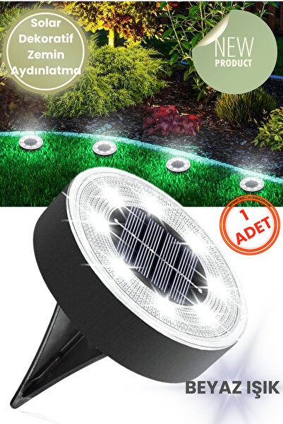 TechnoSmart Solar 8 LED Zemin Aydınlatma | 1 Adet | IP68 | Otomatik Gece Işığ...